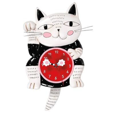 Lucky Cat Clock By Allen Designs *SHIPS WITHIN 15 DAYS*