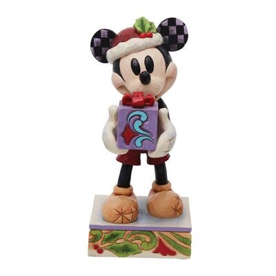 Secret Santa Mickey with Gift By Jim Shore