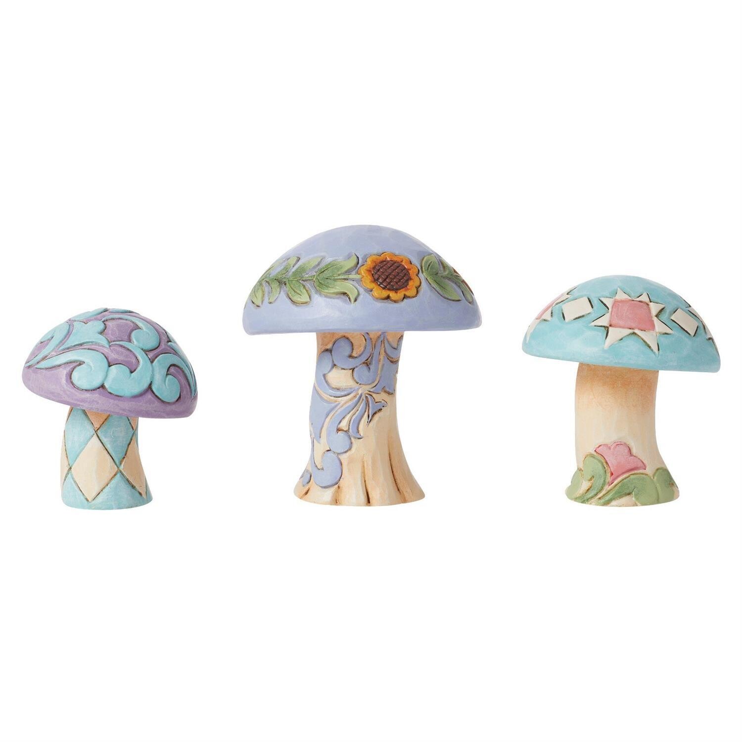 Mini Mushrooms Set of 3 By: Heartwood Creek Jim Shore *SHIPS WITHIN 15 DAYS*