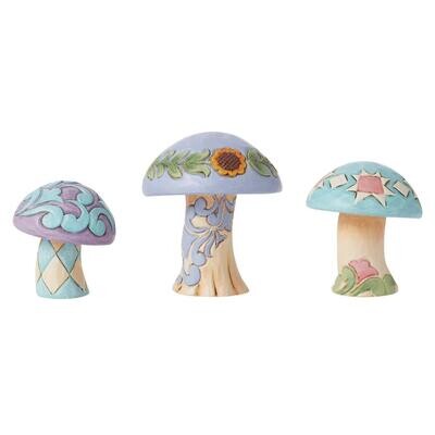 Mini Mushrooms Set of 3 By: Heartwood Creek Jim Shore *SHIPS WITHIN 15 DAYS*
