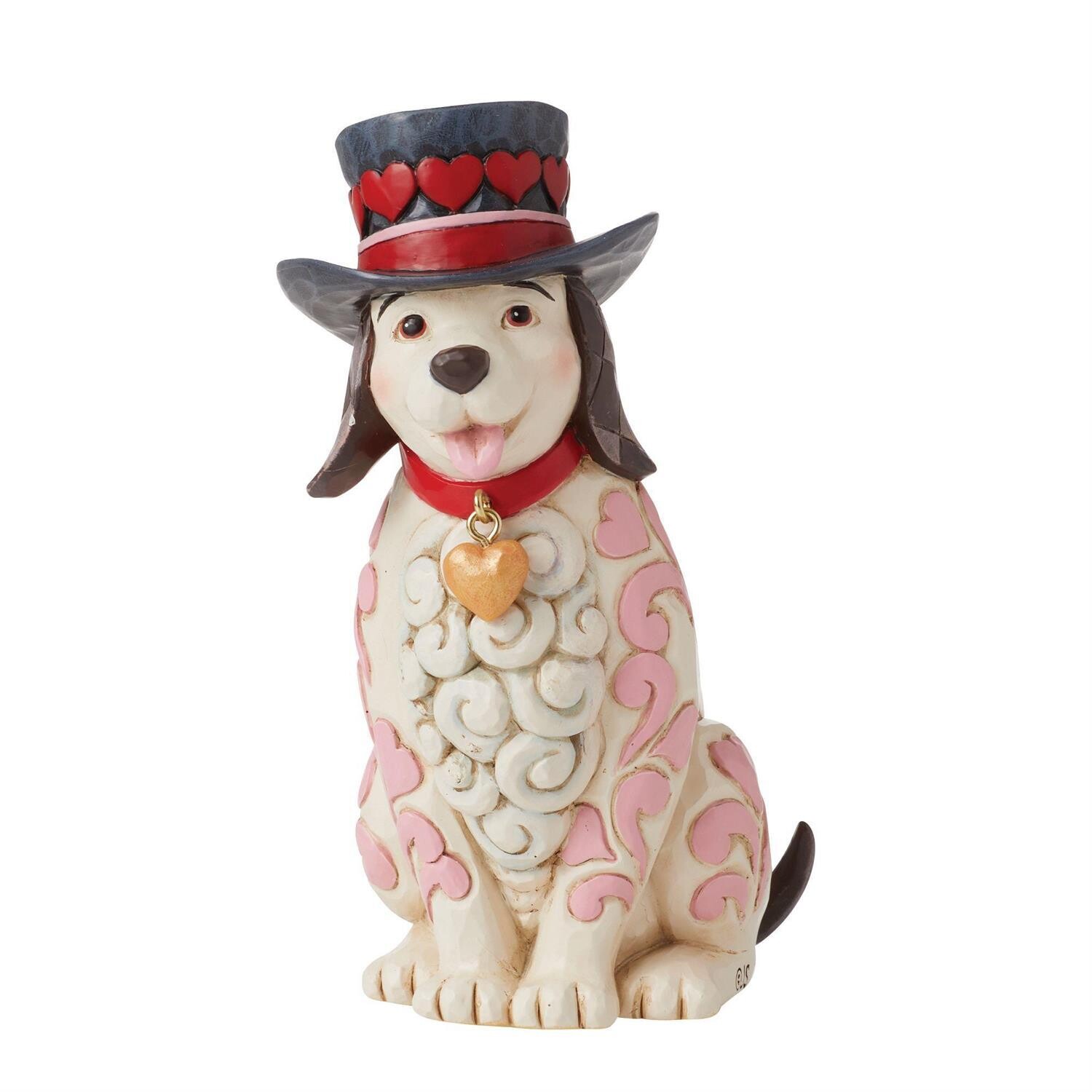 Love Themed Dog with Top Hat By: Jim Shore *SHIPS WITHIN 15 DAYS*