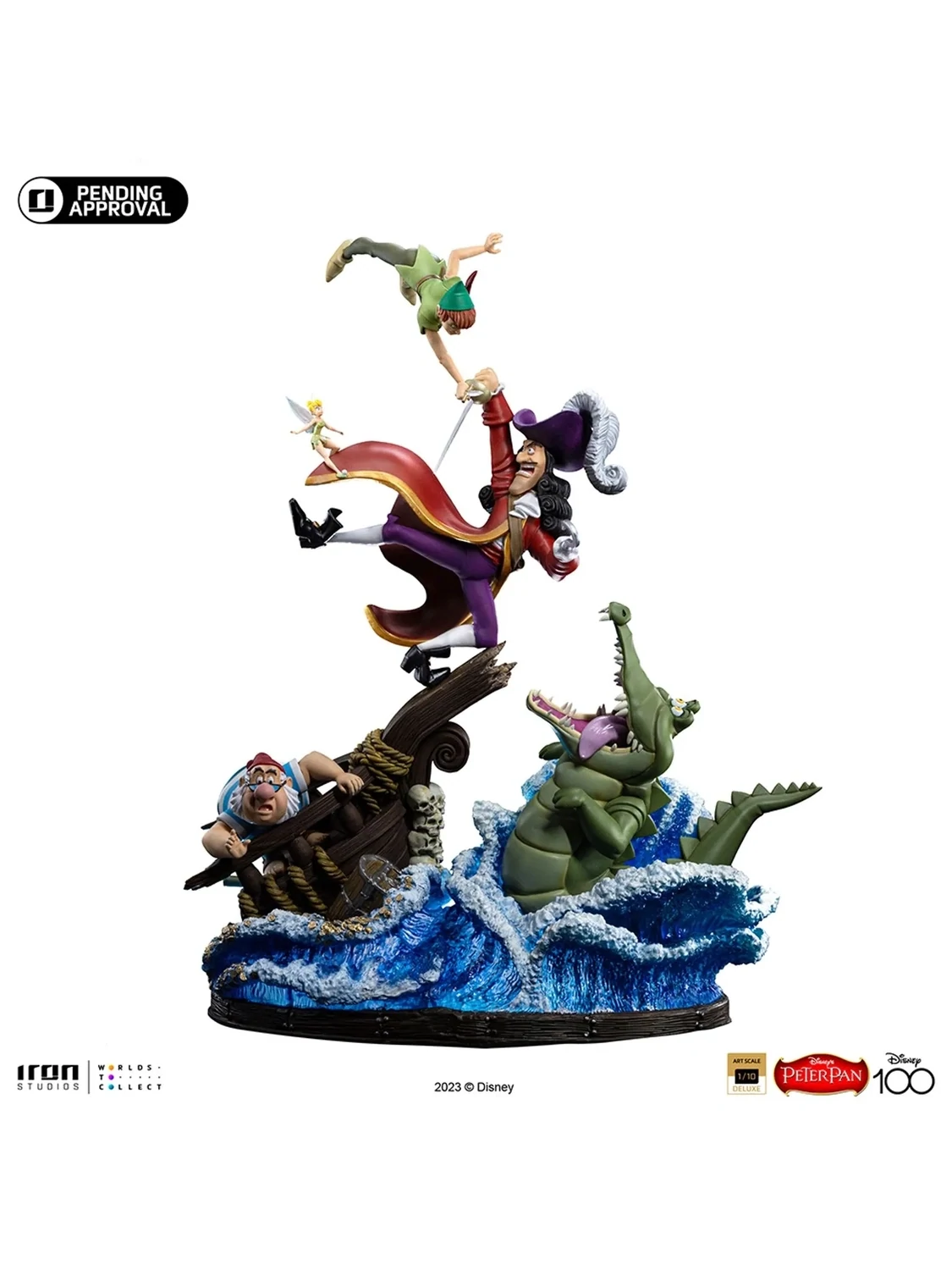 Pre-Order: Peter Pan Vs Hook Deluxe - Disney 100TH 1/10 Scale Statue By: Iron Studios *Ships 3rd Quarter of 2024*