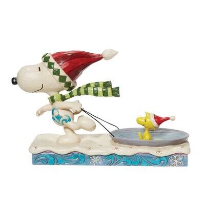 Snoopy With Woodstock on Saucer By Jim Shore Peanuts *SHIPS WITHIN 15 DAYS*