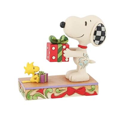 Snoopy &amp; Woodstock With Gift By Jim Shore Peanuts *SHIPS WITHIN 14 DAYS*