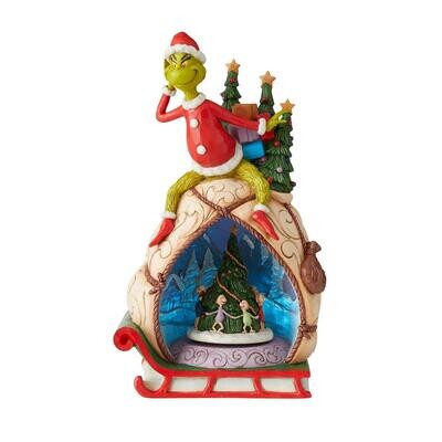 Grinch With Lighted Rotatable Scene By Jim Shore The Grinch