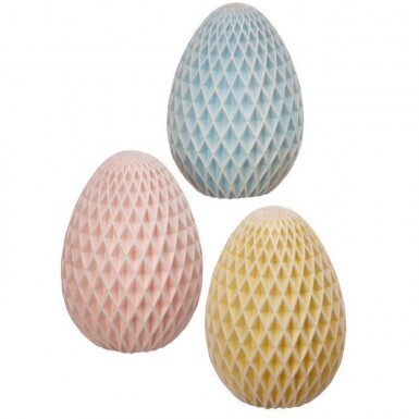 RESIN HONEYCOMB EASTER EGGS SET OF 3 5.5&quot;  Easter Decor
