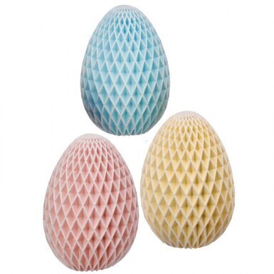 RESIN HONEYCOMB Glittered EASTER EGGS SET OF 3 7.5&quot;  Easter Decor