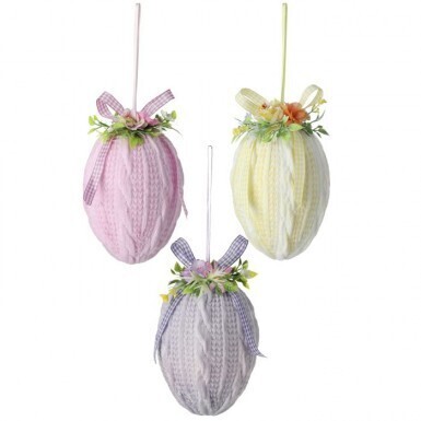 EASTER SWEATER EGGS SET OF 3 6&quot; Easter Decor