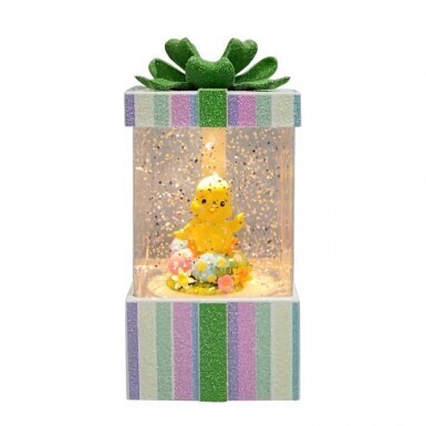 EASTER CHICK WATERGLOBE GIFTBOX WITH USB 6.25&quot; Easter Decor