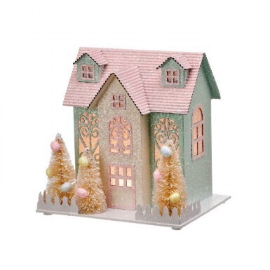 LIGHT UP BATTERY EASTER HOUSE 8&quot;x8.25&quot; Easter Decor