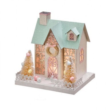 LIGHT UP BATTERY EASTER HOUSE 8&quot;x8.25&quot; Easter Decor