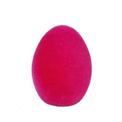 FUSCHIA TERRACOTTA FLOCKED EASTER EGG 4" Easter Decor