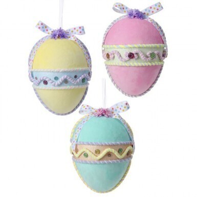 STYROFOAM HANGING CONFECTION EGGS SET OF 3 10&quot; Easter Decor