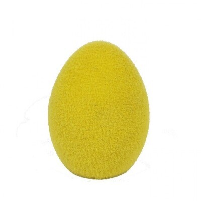 YELLOW TERRACOTTA FLOCKED EASTER EGG 4&quot; Easter Decor