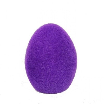 PURPLE TERRACOTTA FLOCKED EASTER EGG 4&quot; Easter Decor
