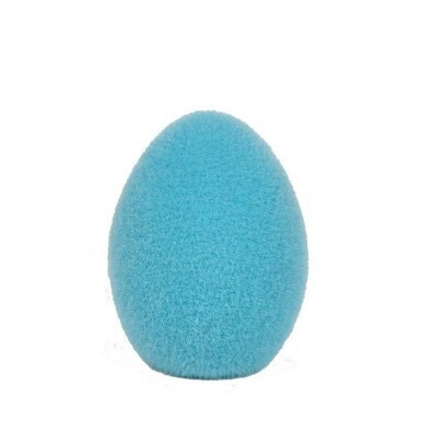 BLUE TERRACOTTA FLOCKED EASTER EGG 4&quot; Easter Decor