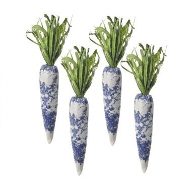 CHINOISERIE EASTER CARROTS SET OF 4 7.75&quot; Easter Decor