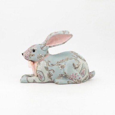 PAISLEY &amp; VELVET LAYING BUNNY 16&quot;L Easter Decor