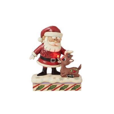 Santa Petting Rudolph By: Rudolph Jim Shore *SHIPS WITHIN 15 DAYS* NEW 2024