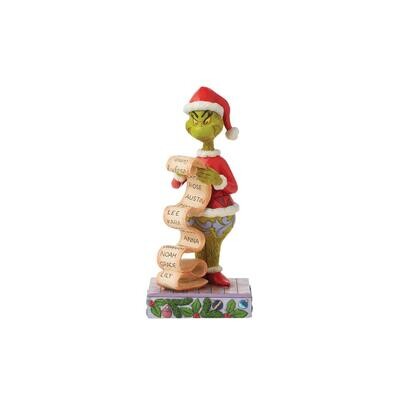 Grinch Holding Naughty/Nice List By: The Grinch Jim Shore NEW 2024