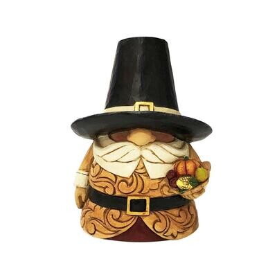 Harvest Wishes Pilgrim Holding Cornucopia Gnome By: Jim Shore NEW 2024