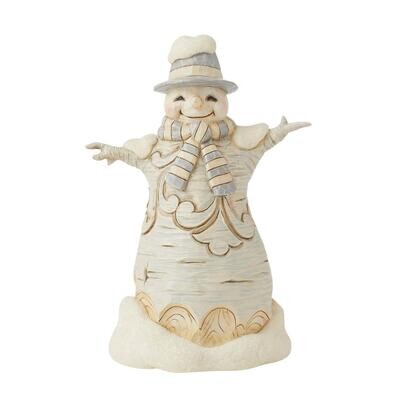 White Woodland Carved Snowman Hat By: Jim Shore *SHIPS WITHIN 15 DAYS* NEW 2024