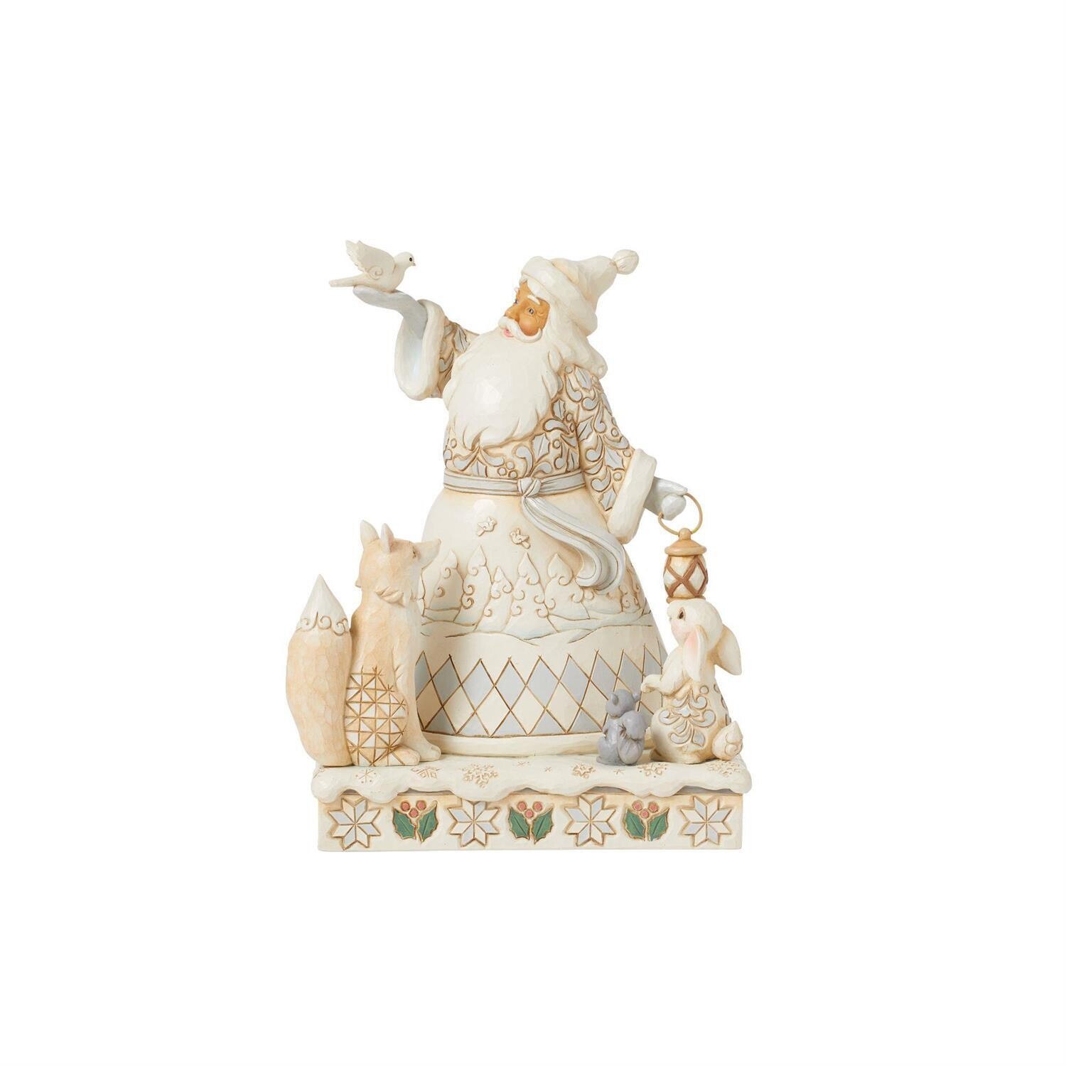 White Woodland Santa Holding Dove By: Heartwood Creek Jim Shore *SHIPS WITHIN 15 DAYS* NEW 2024
