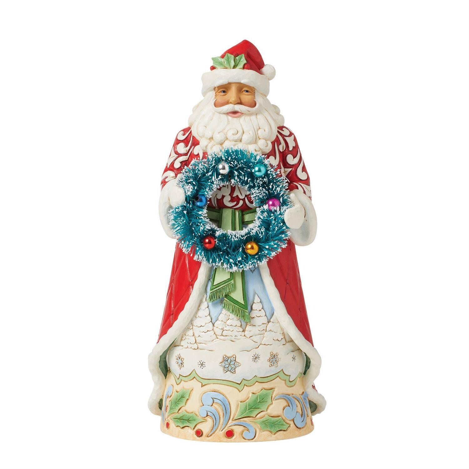 Santa with Sisal Wreath By: Jim Shore *SHIPS WITHIN 15 DAYS* NEW 2024