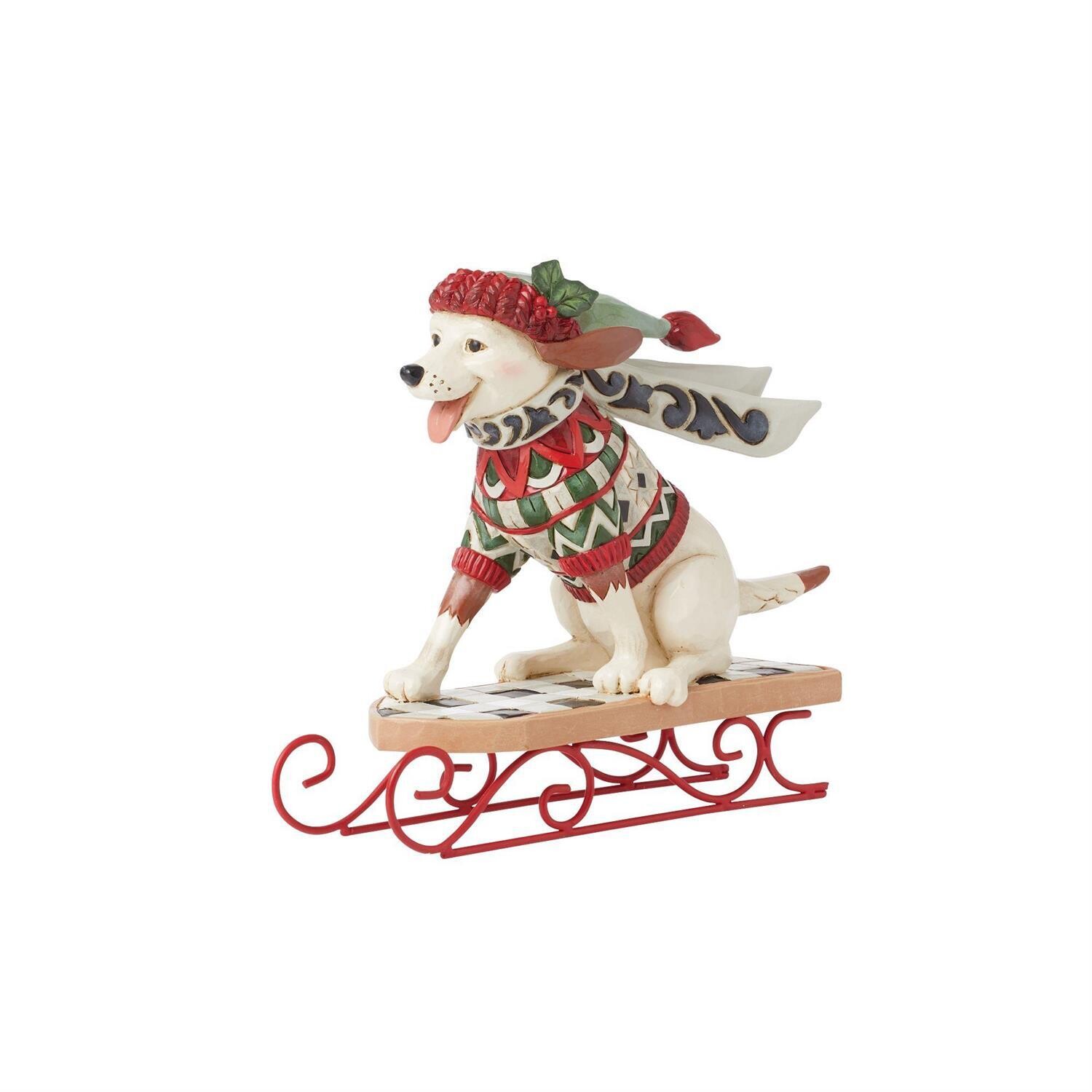 Highland Glen Dog on Sled By: Heartwood Creek Jim Shore *SHIPS WITHIN 15 DAYS* NEW 2024