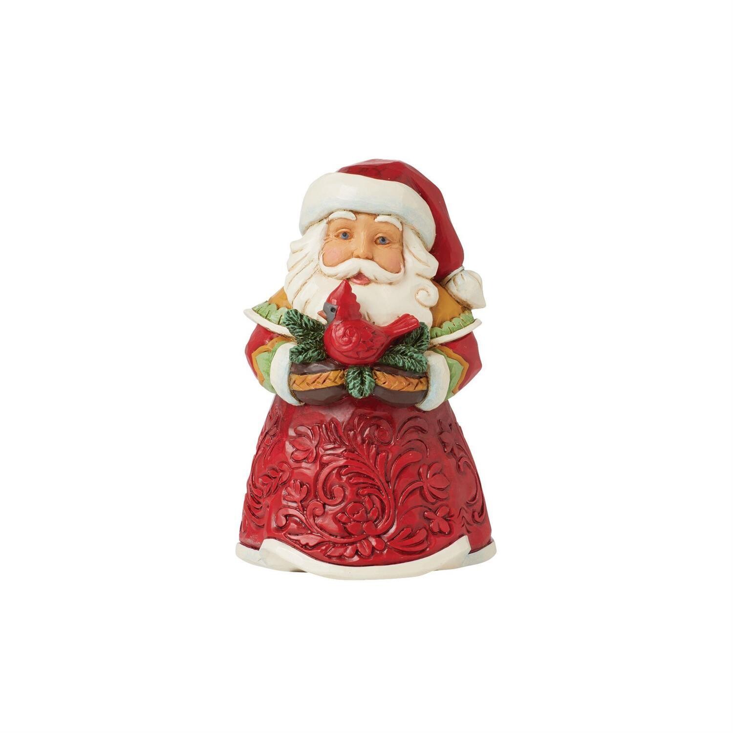 Mini Santa with Cardinal By: Heartwood Creek Jim Shore *SHIPS WITHIN 15 DAYS* NEW 2024