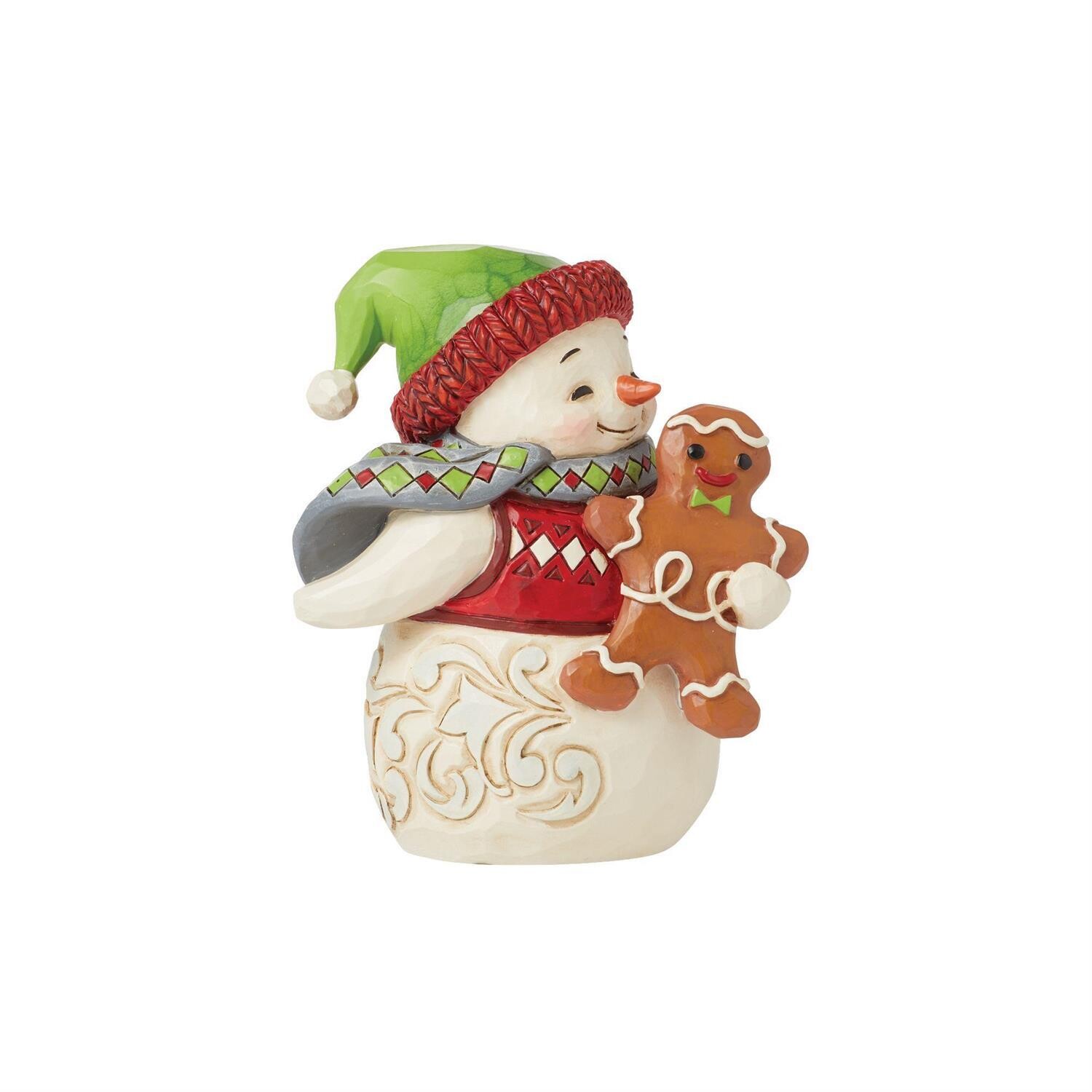 Snowman With Gingerbread Man Mini By: Heartwood Creek Jim Shore NEW 2024