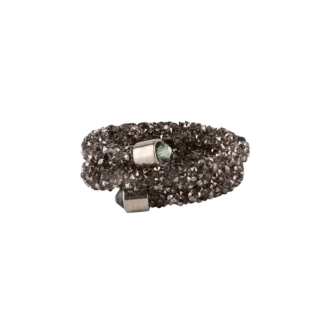 (CHARCOAL) Rhinestone Swirl Napkin Rings Table Top Accents (Set of 4)