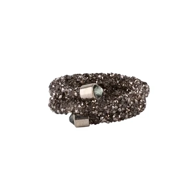 (CHARCOAL) Rhinestone Swirl Napkin Rings Table Top Accents (Set of 4)