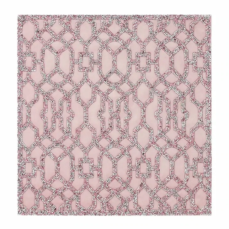 (PINK) Rhinestone Lattice Placemat Table Top Accents