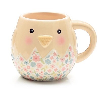 CHICK FACE RAISED CERAMIC MUG Easter Decor