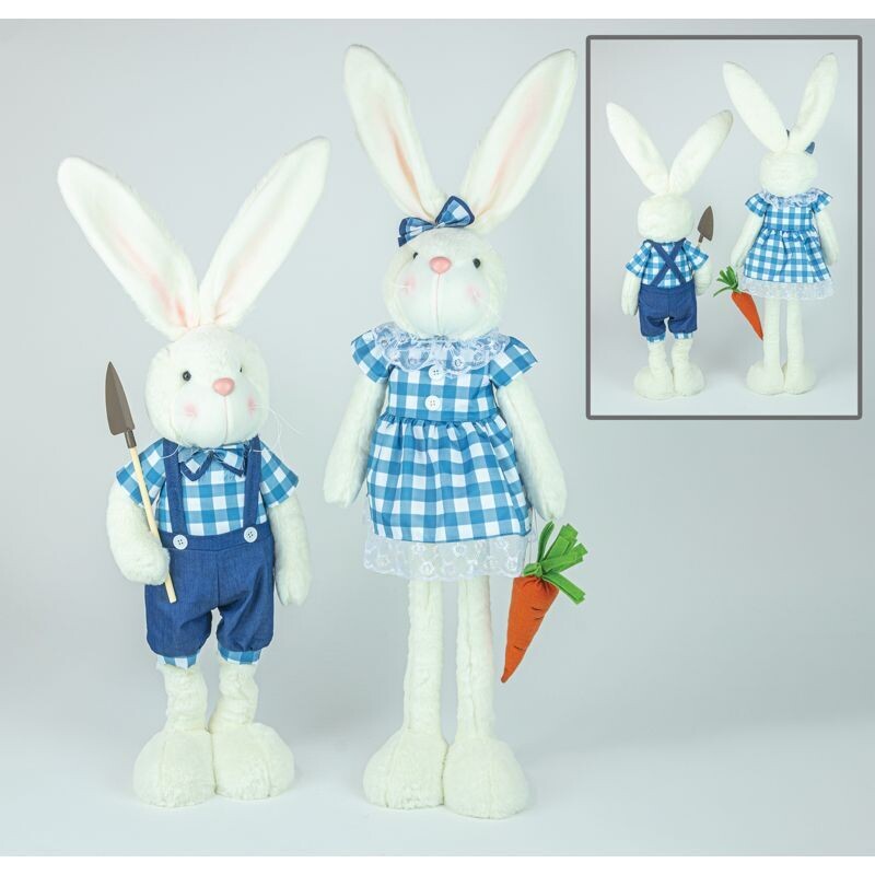 BUSY BLUE BUNNY&#39;S STRETCH LEGs SET OF 2 36&quot; Easter Decor