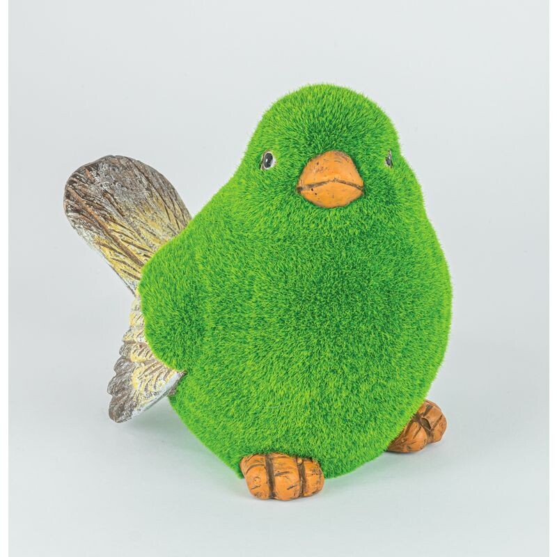 BIRD WITH MOSS FINISH 9&quot; Patio Decor *SHIPS WITHIN 15 DAYS*
