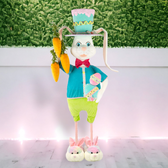 Mr. Bunny With Carrots Foam Greeter 63&quot; Easter Decor *SHIPS WITHIN 15 DAYS OF ORDERING*