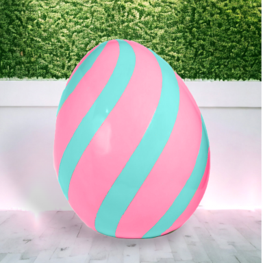 Pink Stripe Easter Egg 27&quot; Easter Decor *SHIPS WITHIN 15 DAYS OF ORDERING*