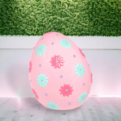 Medium Pink Flower Easter Egg 23&quot; Easter Decor *SHIPS WITHIN 15 DAYS OF ORDERING*