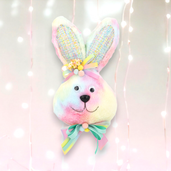 Hanging Bunny Head With Bow Easter Decor *SHIPS WITHIN 15 DAYS OF ORDERING*