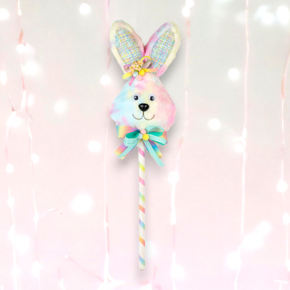 Bunny Head on Straw Pick Easter Decor *SHIPS WITHIN 10 DAYS*
