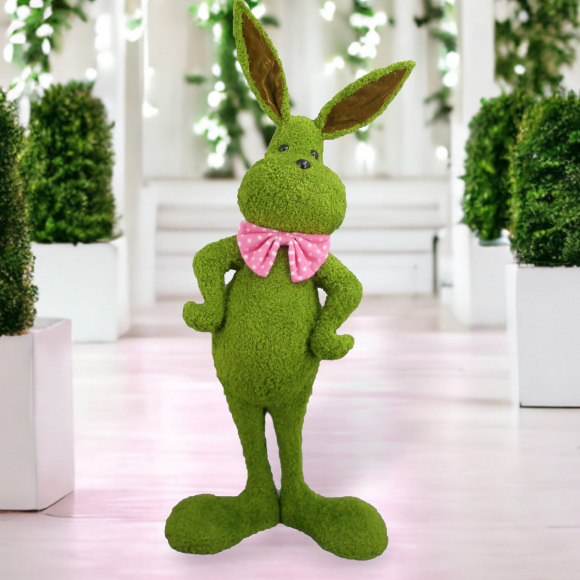 Green Garden Bunny With Bow Tie Easter Decor *SHIPS WITHIN 15 DAYS OF ORDERING*