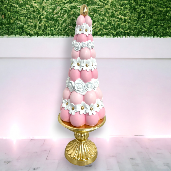 Pink Egg and Flower Topiary Easter Decor *SHIPS WITHIN 15 DAYS OF ORDERING*