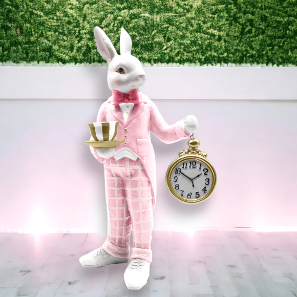 Pink Confections Bunny With Watch Easter Decor *SHIPS WITHIN 15 DAYS OF ORDERING*