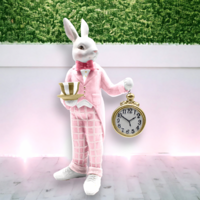 Pink Confections Bunny With Watch Easter Decor *SHIPS WITHIN 15 DAYS OF ORDERING*