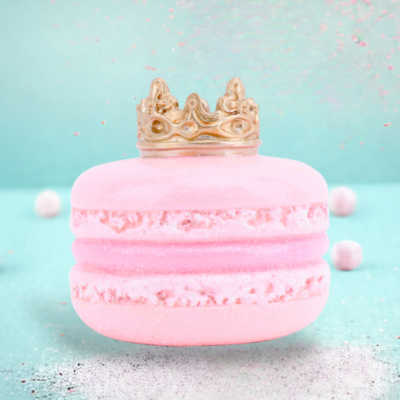 Pink Macaron With Gold Crown Ornament