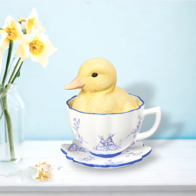 Yellow Duck in Teacup Easter Decor *SHIPS WITHIN 15 DAYS OF ORDERING*