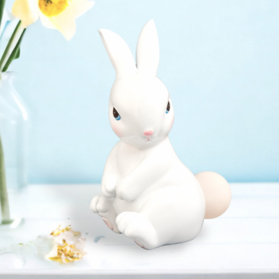 White Bunny With LED Tail Easter Decor *SHIPS WITHIN 15 DAYS OF ORDERING*