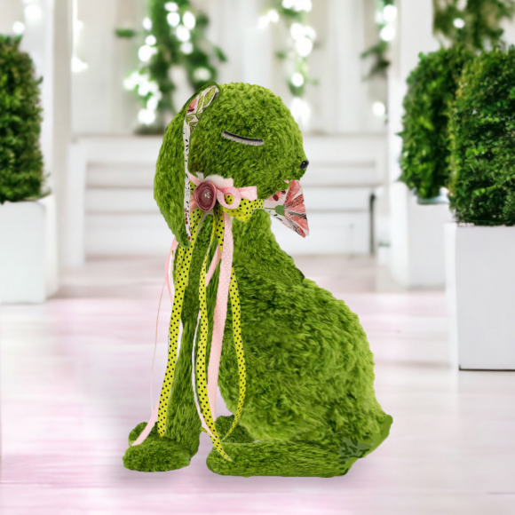 Green Bunny With Closed Eyes Easter Decor *SHIPS WITHIN 15 DAYS*